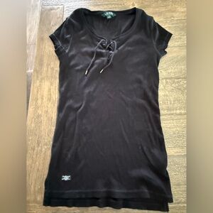 Lauren Ralph Lauren Size Small Black Ribbed Top